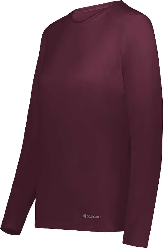 Holloway 222338 Ladies Coolcore Essential Long Sleeve Tee - Maroon