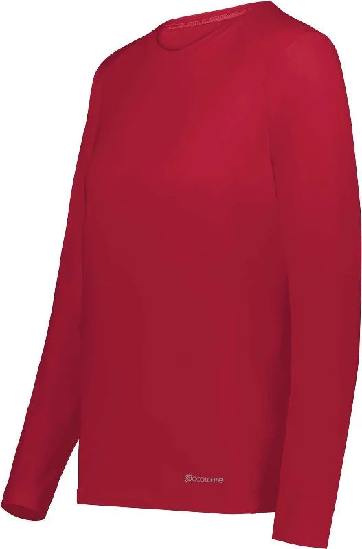 Holloway 222338 Ladies Coolcore Essential Long Sleeve Tee - Scarlet