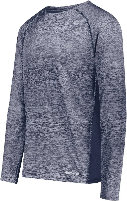 Holloway 222570 Electrify CoolCore Long Sleeve T-Shirt - Navy Heather