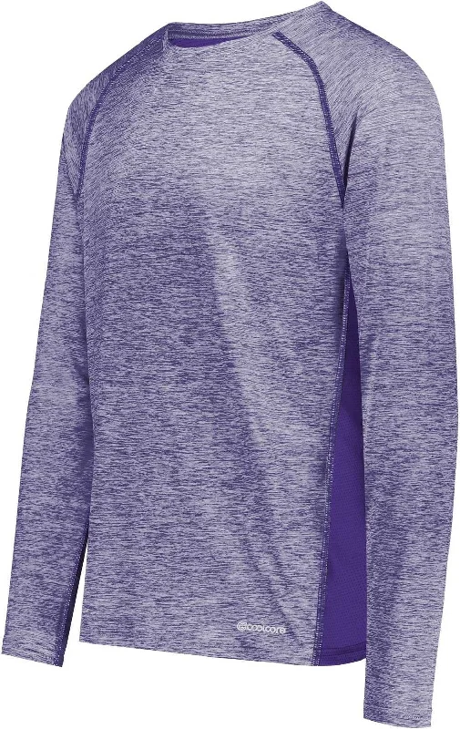 Holloway 222570 Electrify CoolCore Long Sleeve T-Shirt - Purple Heather