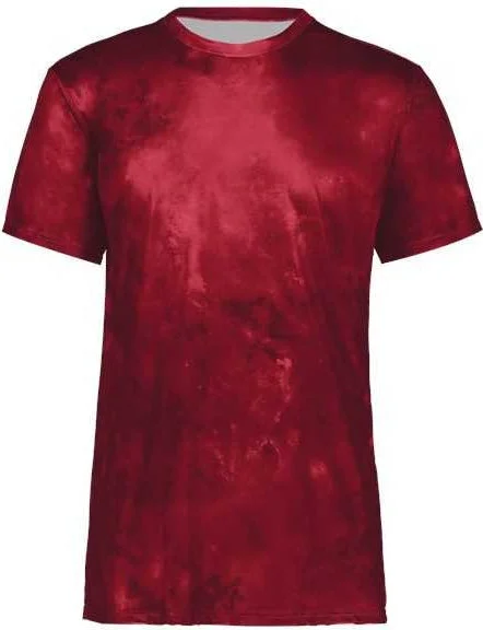 Holloway 222596 Cotton-Touch Cloud T-Shirt - Scarlet Cloud Print