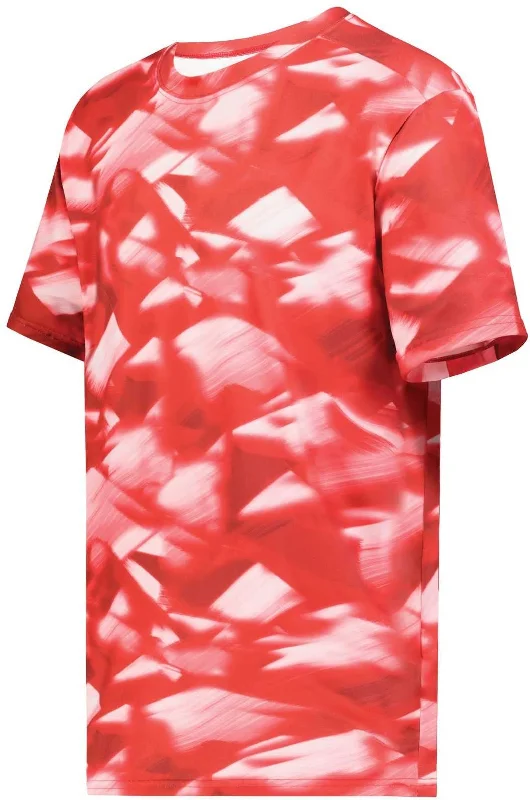 Holloway 222596 Stock Cotton Touch Poly Tee - Glacier Scarlet