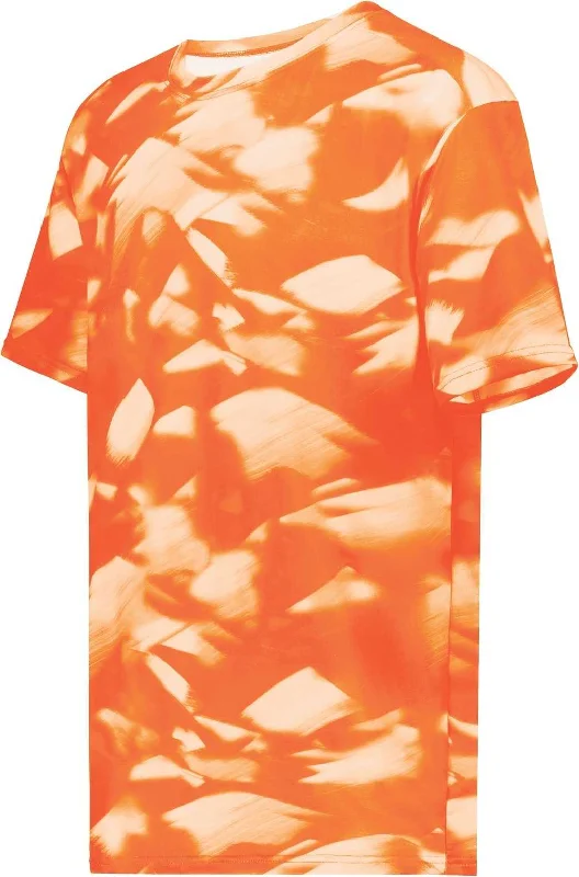 Holloway 222596 Stock Cotton Touch Poly Tee - Orange Glacier Print