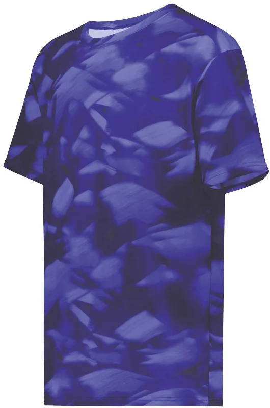 Holloway 222596 Stock Cotton Touch Poly Tee - Purple Glacier Print