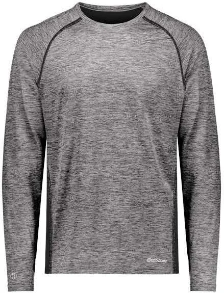 Holloway 222670 Youth Electrify CoolCore Long Sleeve T-Shirt - Black Heather