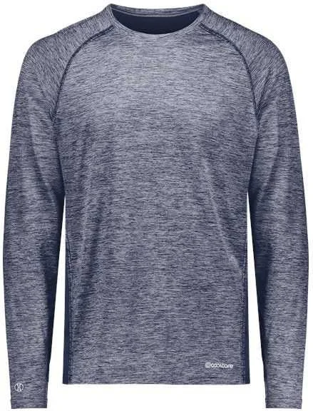 Holloway 222670 Youth Electrify CoolCore Long Sleeve T-Shirt - Navy Heather