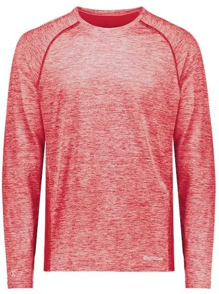 Holloway 222670 Youth Electrify CoolCore Long Sleeve T-Shirt - Scarlet Heather