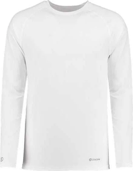 Holloway 222670 Youth Electrify CoolCore Long Sleeve T-Shirt - White