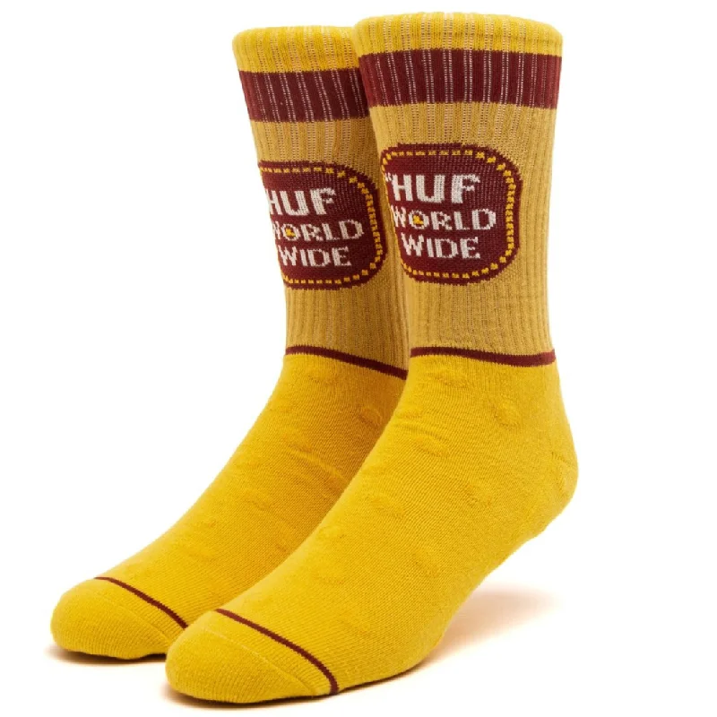 Huf Brown Bag Socks - Yellow