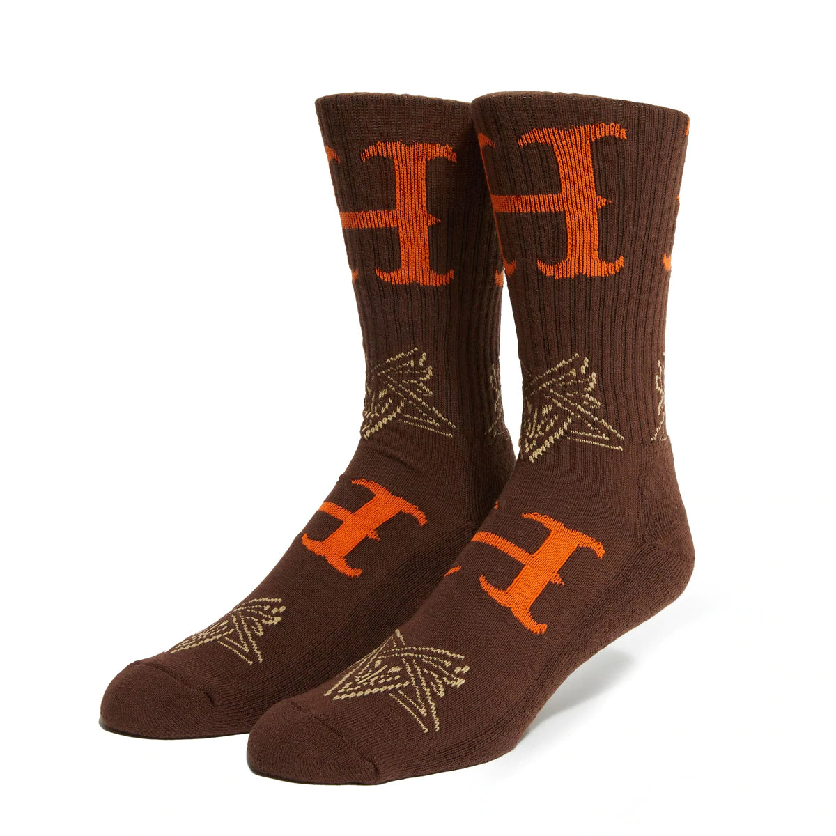 Huf X Thrasher Duality Socks | Chocolate