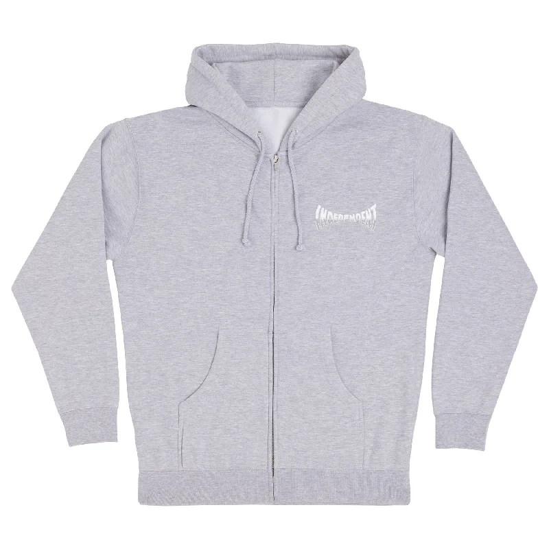 Independent Pavement Span Zip Hooded Heavyweight Sweatshirt Grey