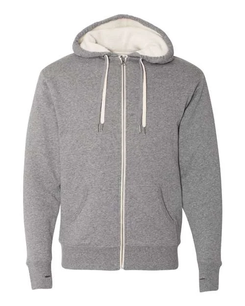 Independent Trading Co EXP90SHZ Unisex Sherpa-Lined Hooded Sweatshirt - Salt & Pepper