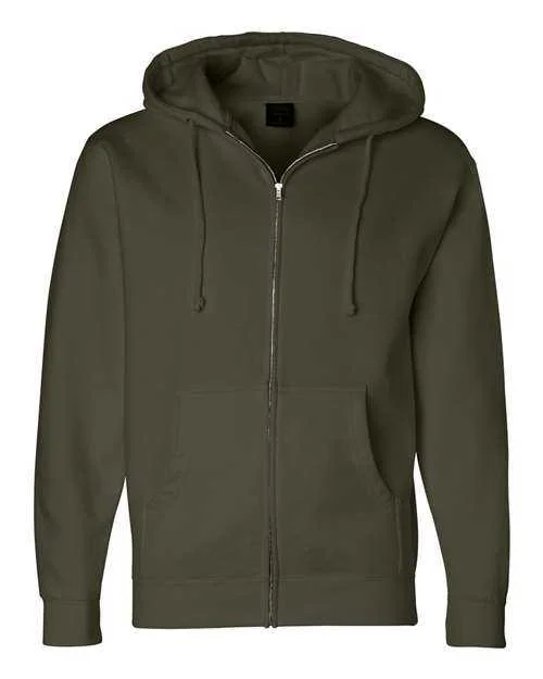 Independent Trading Co IND4000Z Heavyweight Full-Zip Hooded Sweatshirt - Army