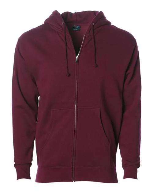 Independent Trading Co IND4000Z Heavyweight Full-Zip Hooded Sweatshirt - Maroon