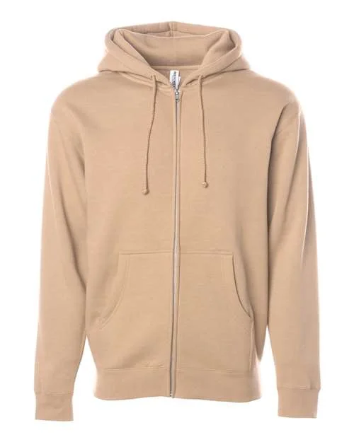 Independent Trading Co IND4000Z Heavyweight Full-Zip Hooded Sweatshirt - Sandstone