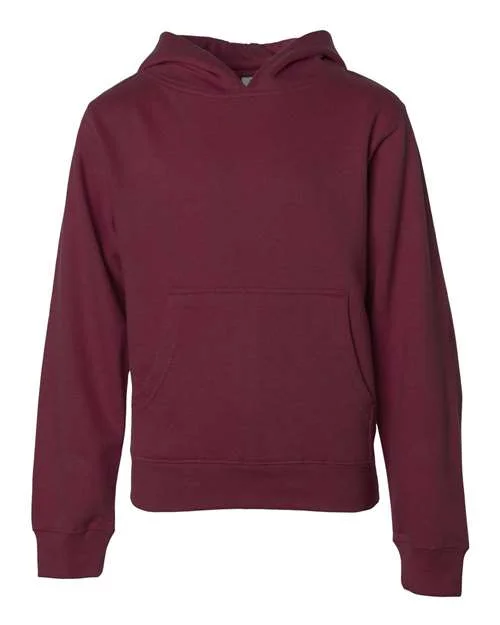 Independent Trading Co SS4001Y Youth Midweight Hooded Sweatshirt - Maroon