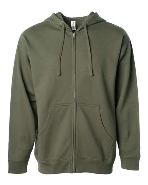 Independent Trading Co SS4500Z Midweight Full-Zip Hooded Sweatshirt - Army