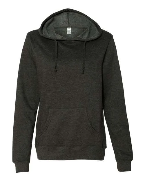 Independent Trading Co SS650 Juniors Heavenly Fleece Lightweight Hooded Sweatshirt - Charcoal Heather