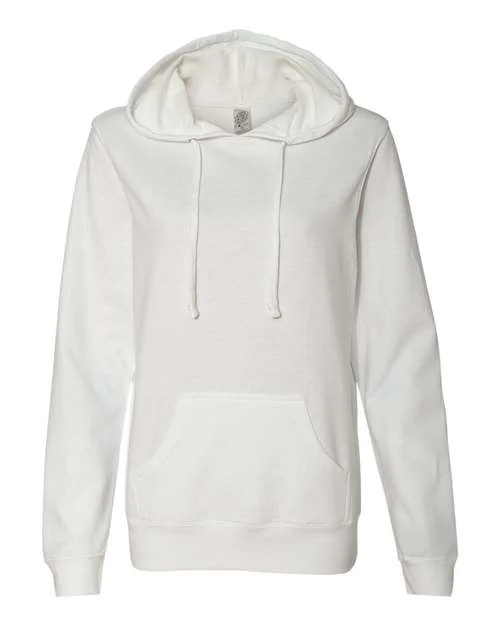 Independent Trading Co SS650 Juniors Heavenly Fleece Lightweight Hooded Sweatshirt - White