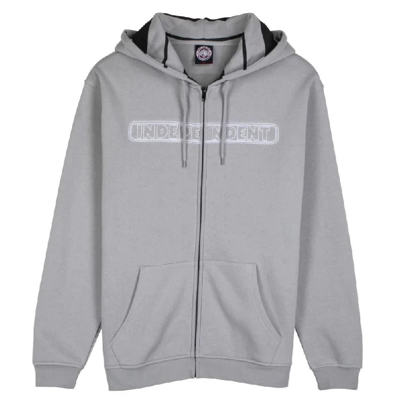 Independent Zip Hood Bar Stitch Zip Hood - Cement