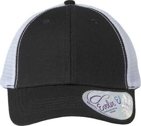 Infinity Her CHARLIE Women's Modern Trucker Cap - Black White