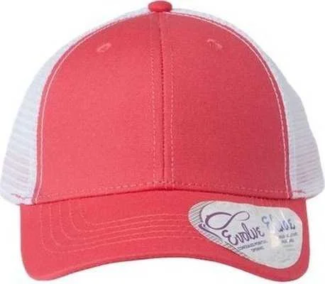 Infinity Her CHARLIE Women's Modern Trucker Cap - Coral White