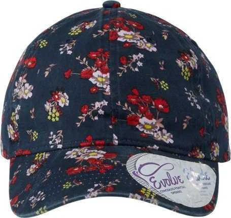 Infinity Her HATTIE Women's Garment-Washed Fashion Print Cap - Dark Navy Floral