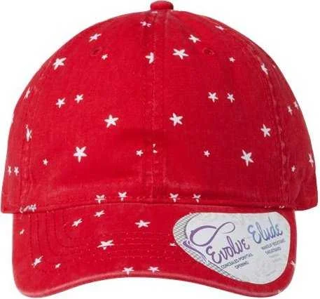 Infinity Her HATTIE Women's Garment-Washed Fashion Print Cap - Red White Stars