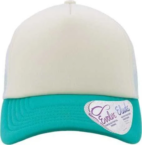 Infinity Her ROSIE Women's Foam Trucker Cap - Ivory Jade White Swirl