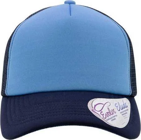 Infinity Her ROSIE Women's Foam Trucker Cap - Light Blue Navy Navy Graffiti