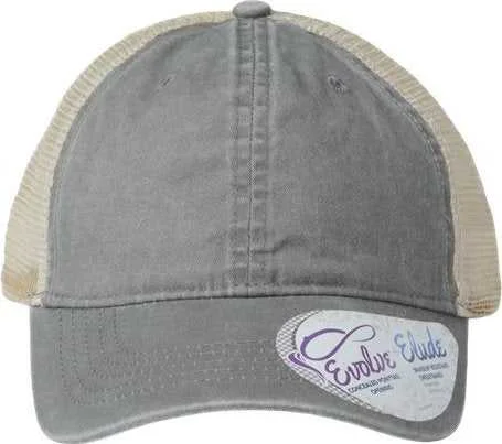 Infinity Her TESS Women's Washed Mesh Back Cap - Light Gray Polka Dots