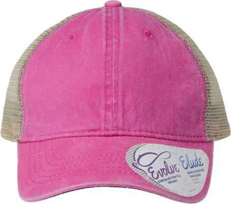 Infinity Her TESS Women's Washed Mesh Back Cap - Rose Polka Dots