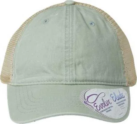 Infinity Her TESS Women's Washed Mesh Back Cap - Sage Polka Dots