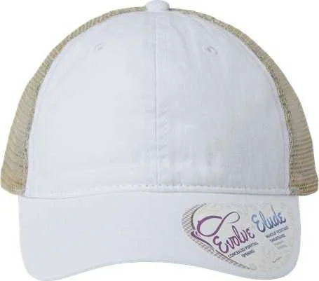 Infinity Her TESS Women's Washed Mesh Back Cap - White Floral