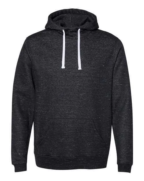 J. America 8677 Mlange Fleece Hooded Sweatshirt - Black