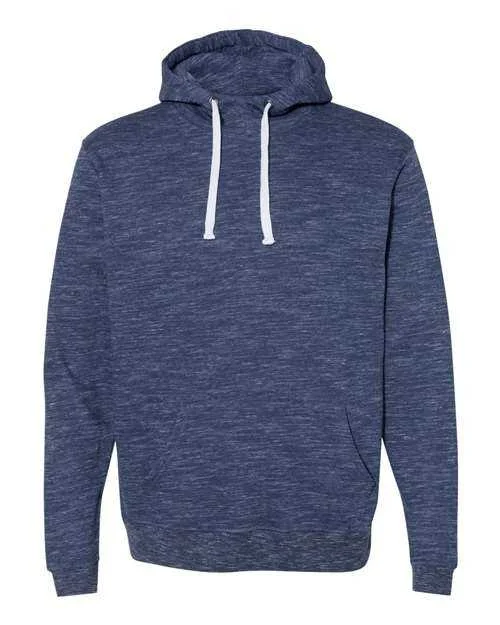 J. America 8677 Mlange Fleece Hooded Sweatshirt - Navy