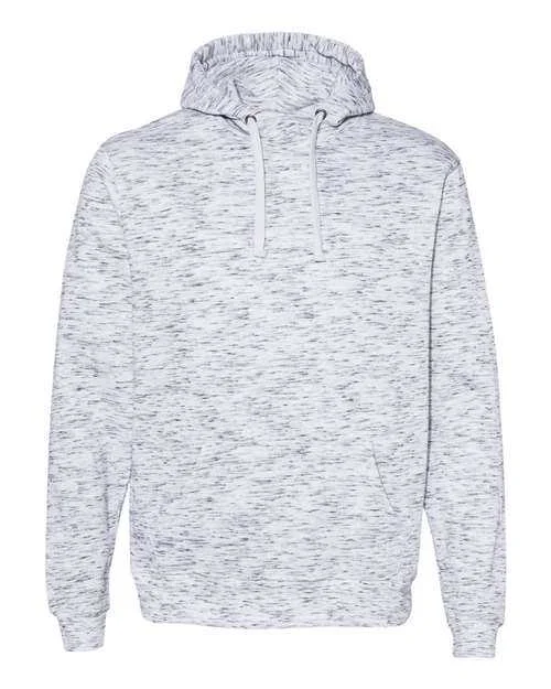 J. America 8677 Mlange Fleece Hooded Sweatshirt - White