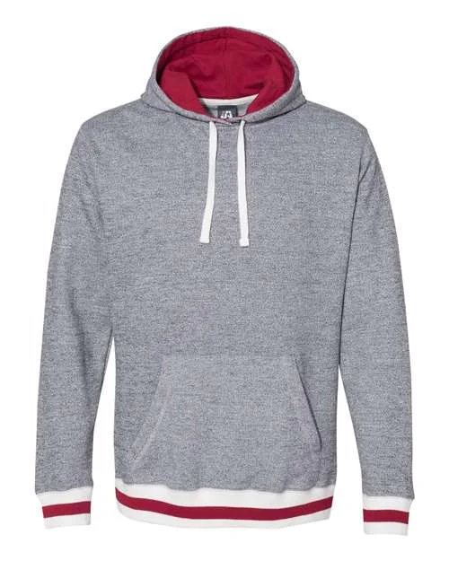 J. America 8701 Peppered Fleece Lapover Hooded Sweatshirt - Pepper Red