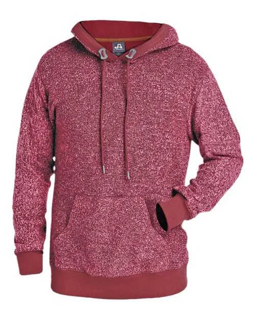 J. America 8711 Aspen Fleece Hooded Sweatshirt - Burgundy Speck