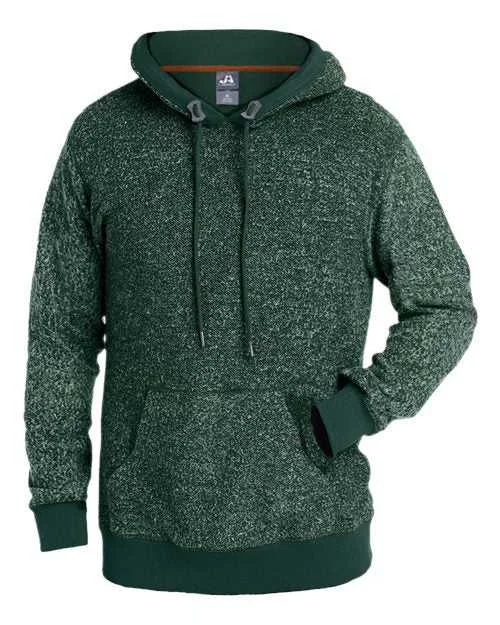 J. America 8711 Aspen Fleece Hooded Sweatshirt - Forest Speck