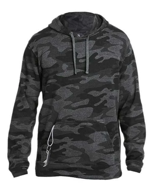 J. America 8815 Tailgate Hooded Sweatshirt - Black Camo Heather