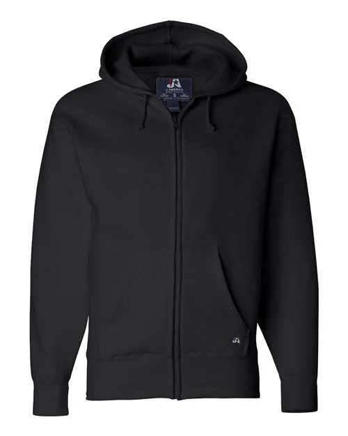 J. America 8821 Premium Full-Zip Hooded Sweatshirt - Black