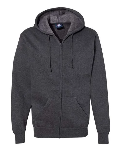 J. America 8821 Premium Full-Zip Hooded Sweatshirt - Charcoal Heather