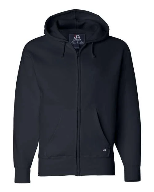 J. America 8821 Premium Full-Zip Hooded Sweatshirt - Navy