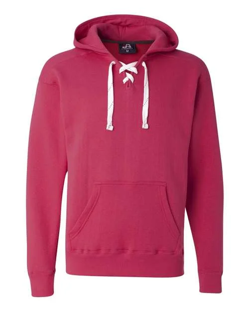 J. America 8830 Sport Lace Hooded Sweatshirt - Wildberry