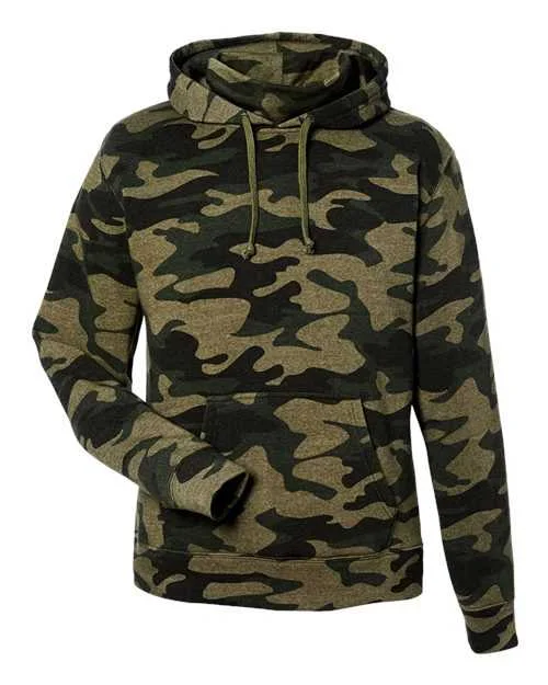 J. America 8879 Gaiter Fleece Hooded Sweatshirt - Camo Heather