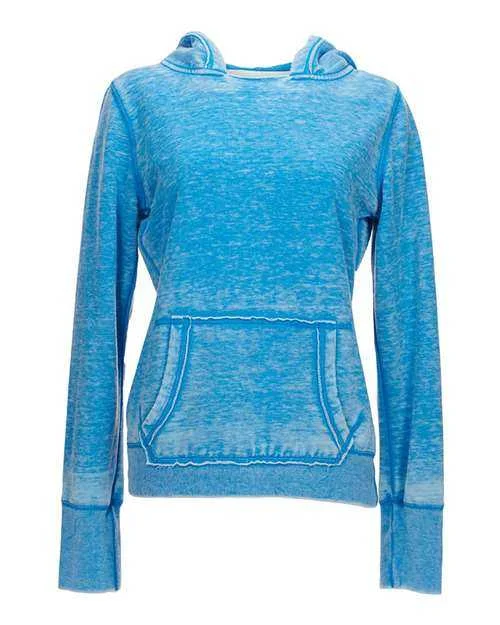 J. America 8912 Women's Zen Fleece Hooded Sweatshirt - Oceanberry