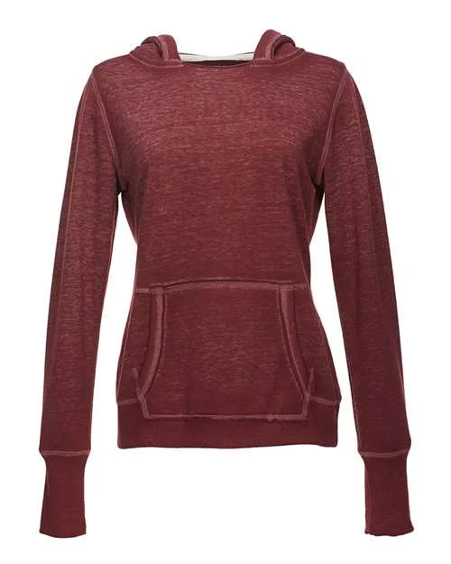 J. America 8912 Women's Zen Fleece Hooded Sweatshirt - Twisted Bordeaux