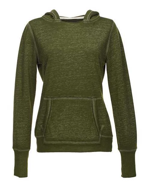 J. America 8912 Women's Zen Fleece Hooded Sweatshirt - Twisted Olive