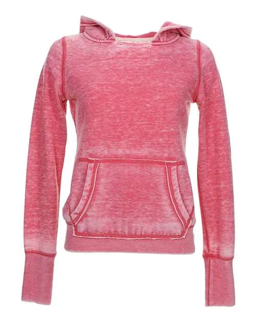 J. America 8912 Women's Zen Fleece Hooded Sweatshirt - Wildberry